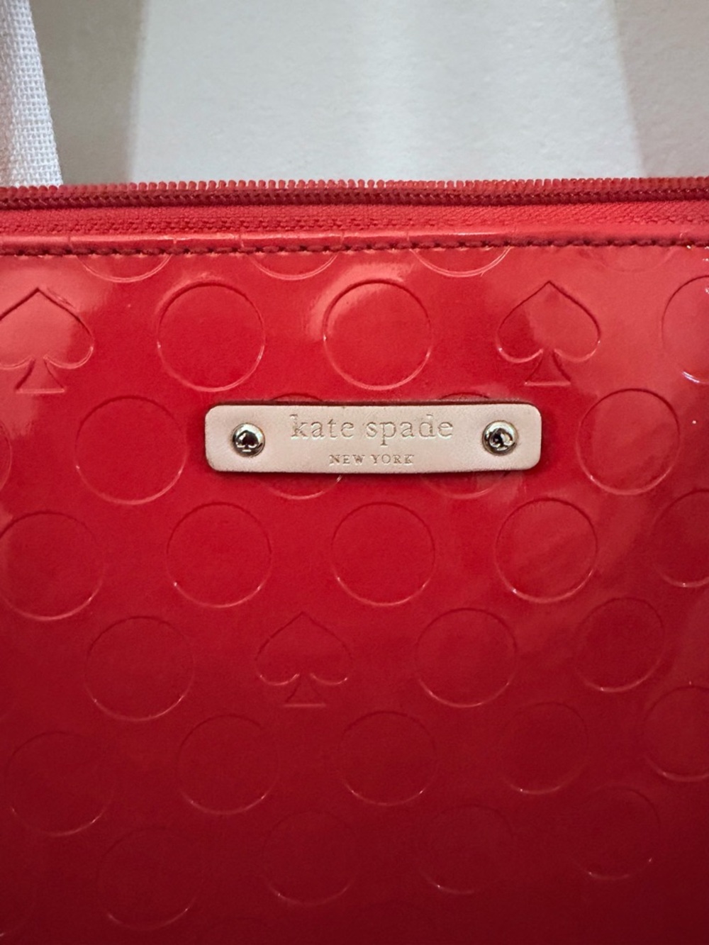 Red Patent authentic Kate Spade Tote - Picture 2 of 4